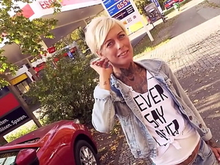 Risky German Public Sex with Blonde Milf